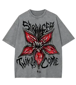 Vintage Stranger Things To Come Washed T-Shirt Eerie Quote Graphic Dark Aesthetic Streetwear