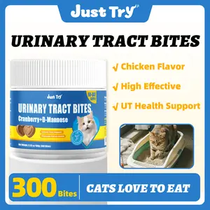 Just Try Urinary Health Cat Bites with Cranberry & D-Mannose – Chicken Flavor for UTI Prevention & Bladder Comfort (6.35 oz)