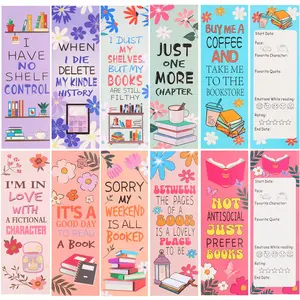 100 Pcs Book Lovers Bookmarks Double-Sided Bookmark Page Markers Book Markers Set  Reading Bookmarks Gift for Women