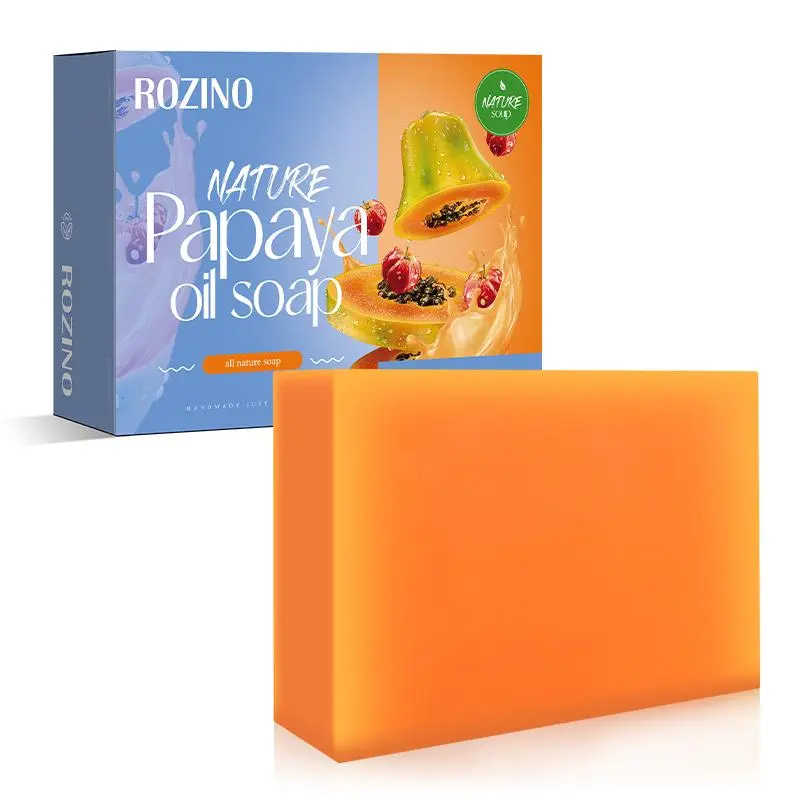 Papaya Soap, 1 Box Gentle Cleaning Beauty Bar Soap, Easy To Produce Foam Soap Bar, Easy To Rinse Body Cleansing Products Body Care Cleanser, Body Wash & Cleansers for Women & Men, Body Hygiene Products, Foaming Soap
