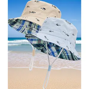 BHC18 UPF 50+ Beach Baby Sun Hat Sun Protection Cute Wide Brim Summer Baby Boy Bucket Hats Toddler Sun Hats for Girl