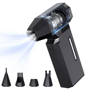 Compressed Air Dust Blower, 130000 Rpm Electric Air Duster, Rechargeable Wireless Hairdryer, 4 Turbine Fan Settings, Ideal for Keyboard PC Car Home Outdoor Use