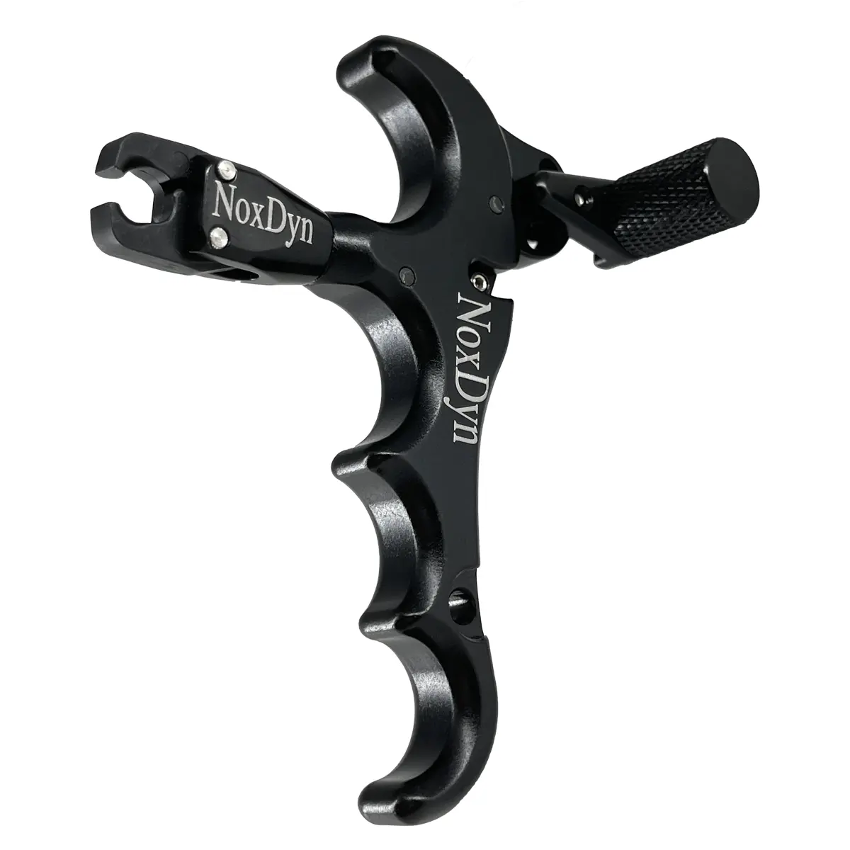 NoxDyn Adjustable 4-Finger Aluminum Thumb Archery Aid Trigger - Thumb Grip, 360° Rotation, Camo Design, Quick Lock Release, Functional Precision for Compound Bows, Ready for Target Practice and Hunting