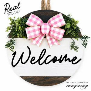 Front Door Decor, Front Door Wreath, Welcome Sign, Front Door Sign, Welcome Door Hanger, Year Round Door Hanger, Home Decor, White