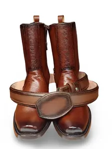 Men's Premium Venado Leather Stylish Cowboy Shoe-Boots, High-Quality Footwear for Gentlemen