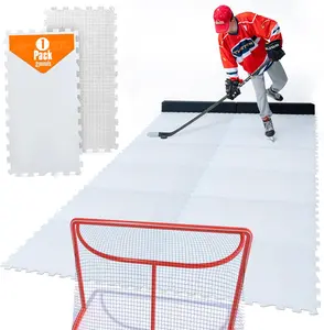 ArcticGlide Synthetic Ice Panels Pro, Easy-to-Assemble, Expandable Artificial Rink, Indoors/Outdoors - Hockey Training Professional Synthetic - Hockey Flooring Tiles