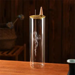 2 in 1 Glass Incense Burner, 1 Count Modern Desktop Incense Burner Holder, Home Decor Ornament, Home Fragrance for Living Room Bedroom Office, Perfume