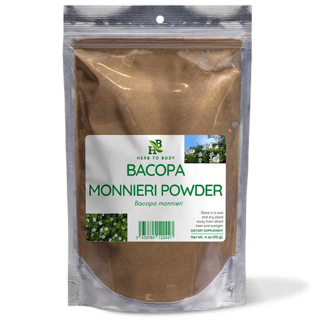 Wildcrafted Bacopa Monnieri Powder - 4 oz (113 G) | Herbal Tea Ingredient | Herb To Body