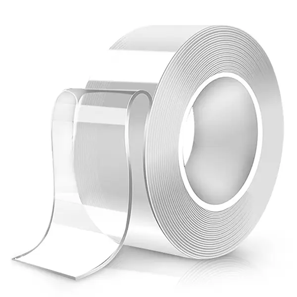 Double Sided Tape Heavy Duty Nano Adhesive, Transparent, Reusable 1.97" x 120", Removable, Holds up to 18 lbs, DIY, for Walls, Carpet Decoration