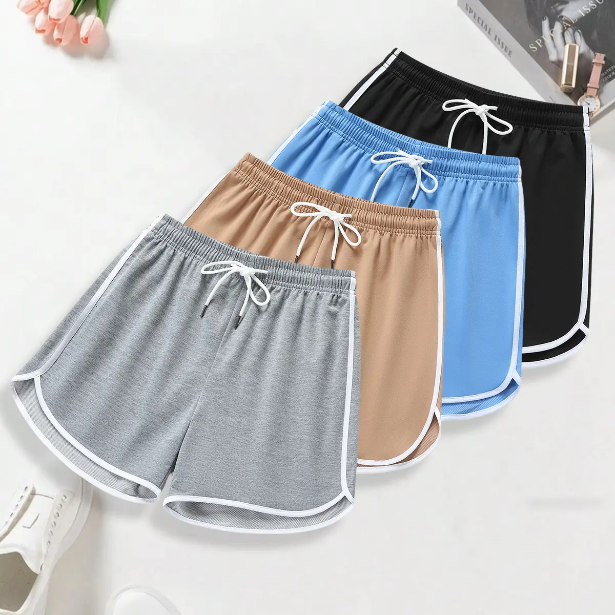 Light Gray - Khaki - Blue - Black