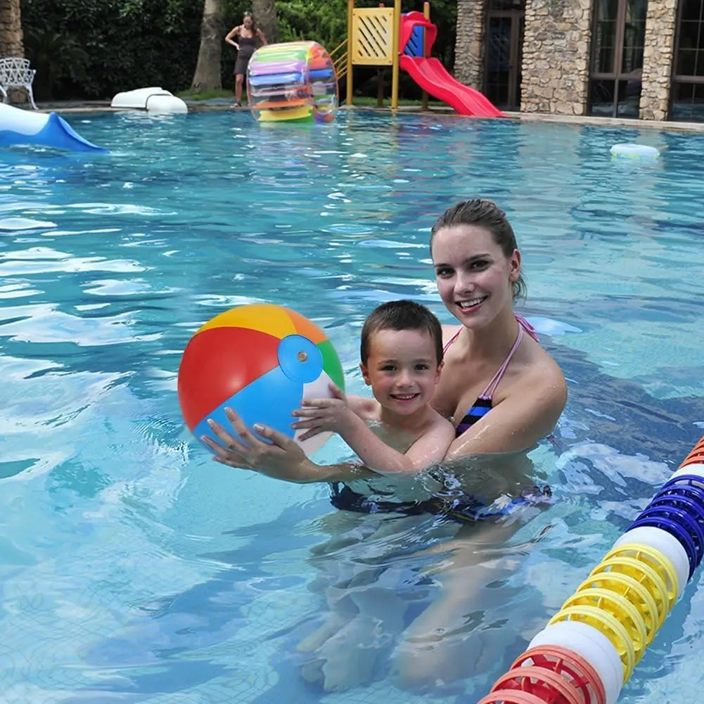 Garvee Inflatable Rainbow Beach Balls for Kids – 24 Pack 10-Inch Pool Toys – Summer Water Games – Indoor Outdoor Play – Birthday Party Treats – Hawaiian Exotic Theme Decorations – Bulk Set
