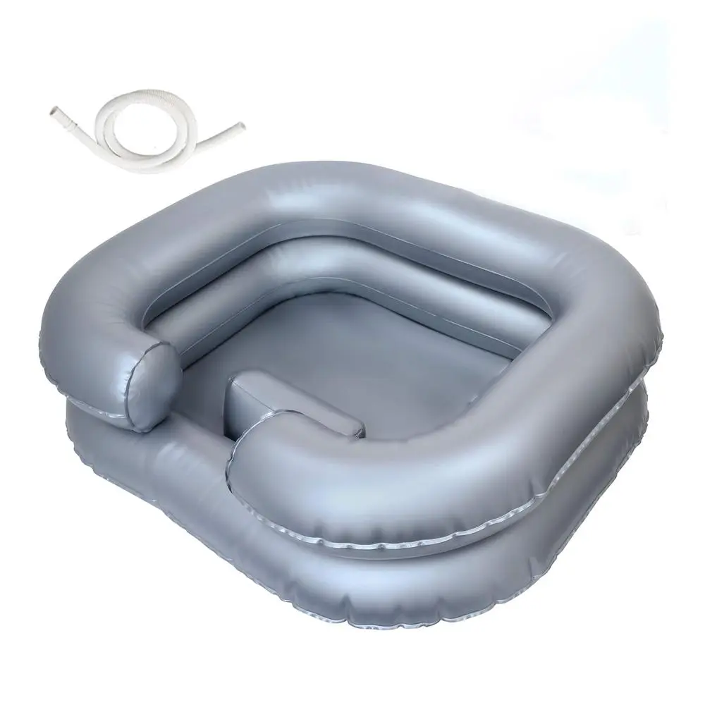 Inflatable Hair Washing Shampoo Basin, 1 Count Multifunctional Portable Basin with Neck Support Pillow, Bathroom Accessory