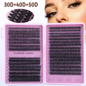 Cluster False Lashes, Natural D Curl, Reusable, Easy Application, Suitable for Cat Eye and Cross Style, Non-Toxic, Dense, Mixed Length
