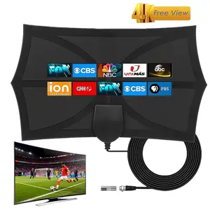 TV Antenna Indoor, TV Antenna Digital  Cool Bat Design Indoor Antenna, 50 Mile Long Range for 4K 1080P HD, More Free Channels, Ultra Thin, Easy Setup with 3M Cable & Sticky Pad, Multi-Directional
