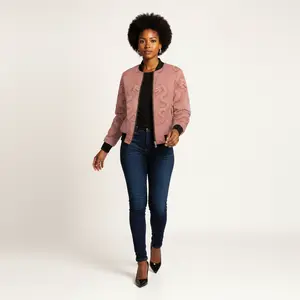 Rich and Rich Pink Dragon Reversible Bomber Jacket for Women