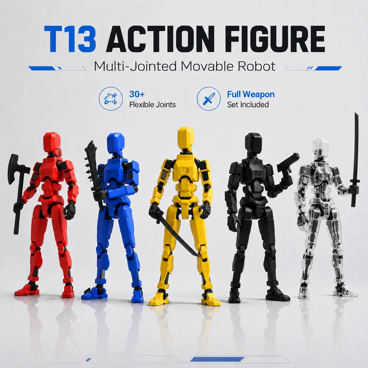 Assembly Completed-Titan 13 Action Figure,Dummy Robot 13 Action Figures Set,3D Printed Multi-Jointed Action Figures,Nova 13 Action Figure for Collectors Desktop Decorations  Multi Jointed Collectible Articulated Figures