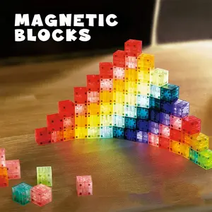 24/48/80 Piece Stem Early Education Toy Set, Colorful Transparent Magnetic Building Blocks, Building Block Sets, Building Kit, Assembly Building Blocks, Unisex Kids Learning Playset