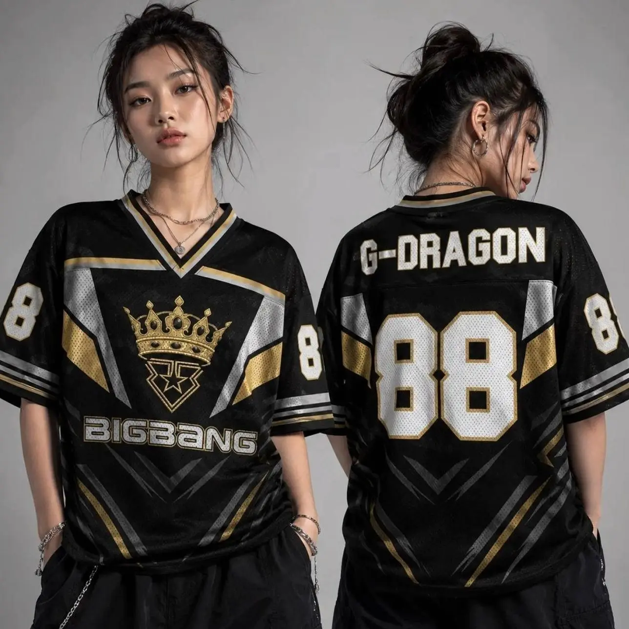 BIGBANG 2026 World Tour Mesh Jersey, Oversized Kpop Streetwear Shirt, VIP Fan Merch, Korean Concert Outfit, Breathable Sports Tee KG3 PUS