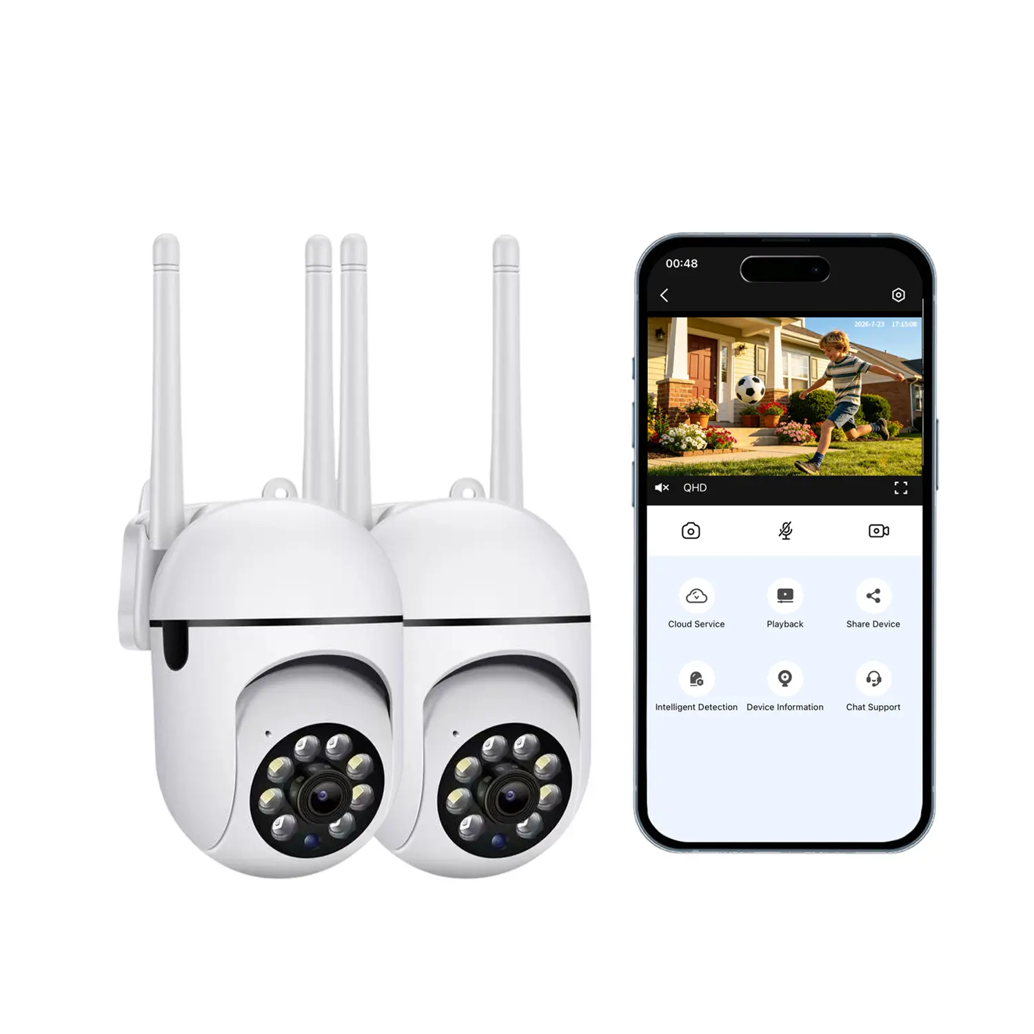 WiFi Security Camera, 360° Pan & 90° Tilt, AI Motion Tracking, Color Night Vision, 2-Way Audio, Remote Monitoring for Home & Pets