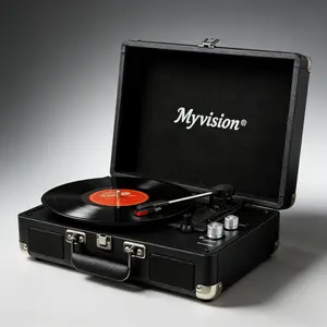 【Multi-mode switching & Upgraded player Myvision New Upgrade Litchi Grain Vinyl Record Players 3-Speed Suitcase Portable Turntable Retro Bluetooth  with Stereo Speakers usb Vintage Fusion Home DecorationHoliday Gifts dvd player bgm player kid gift