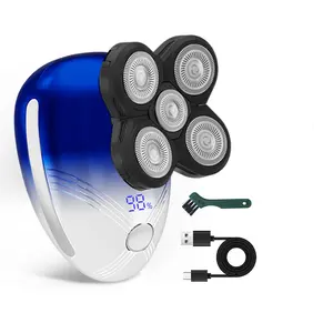 Men's Shaver & Body Hair Trimmer, 5 Floating Heads, Daily USB Rechargeable Rotating Blades, Rechargeable Rotary Shavers, Perfect Gift for Him, Father, Partner, Rechargeable Shaver Machine
