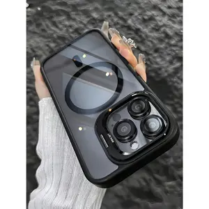 Durable TPU Magnetic iPhone Case with Stand for iPhone 17/16/15/14/13/12, Includes Rear Glass Lens & Screen Protectors, Shockproof, Waterproof, Drop-Proof, Scratch-Resistant Smartphone Cellphone Protection Accessory Gift for Family