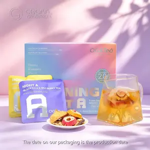 Beauty Tea Morning VC Night VA Tea Caffeine Free 200g 20pcs 10packs VC Tea 10packs VA Tea Prickly Pear Lemon Kumquat Rose Monkfruit Hawthorn Red Date Pear Cubes Mulberry Black Wolfberry Poria Coco Longan Tangerine Peel Red Dates Rose Wolfberry - Beverage