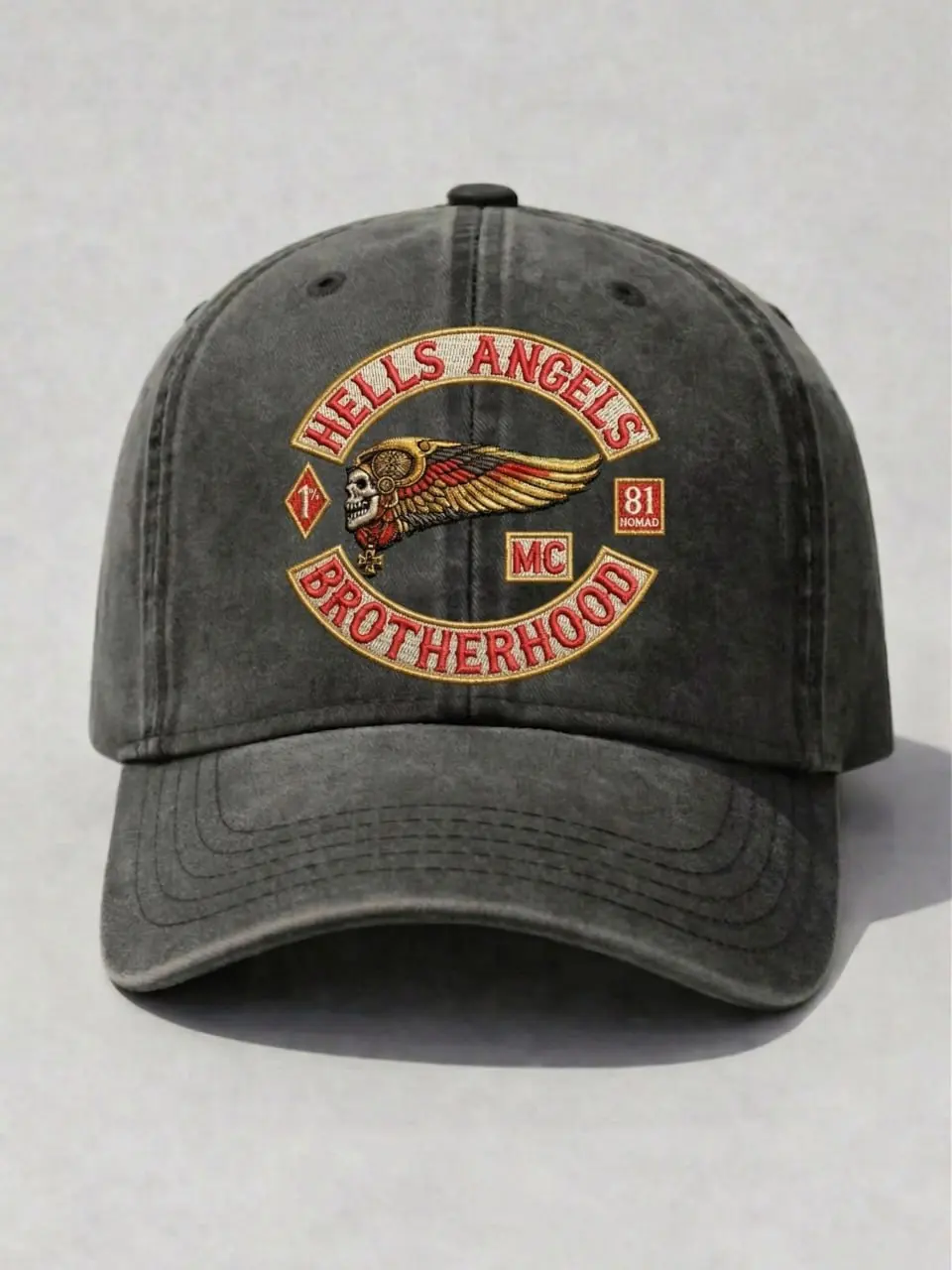 Brotherhood MC Hat, Retro 81 Biker Graphic Cap