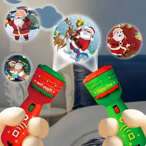 SKYQITIAN 2-in-1 projector and flash light, fun Christmas flashlight projector, novel gift flashlight projection luminous fun educational early childhood projector lamp suitable for boys and girls fun Christmas NewYear birthday gifts Multicolor Glow Stick