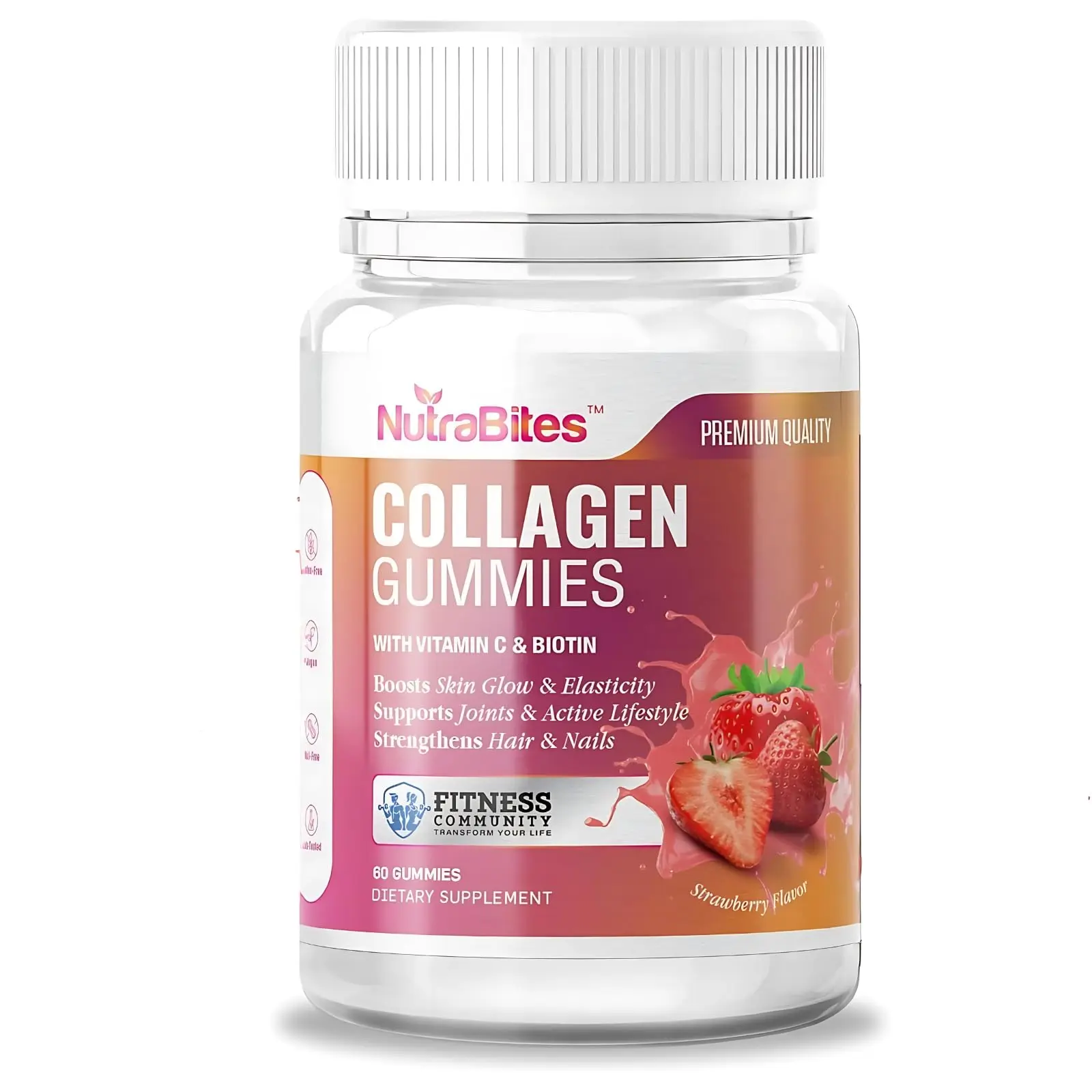 NutraBites Collagen Gummies for Skin Hair & Nail Support with Biotin & Vitamin C 1000mg Peptides for Youthful Skin Stronger Hair Nails & Joint Health - Healthcare