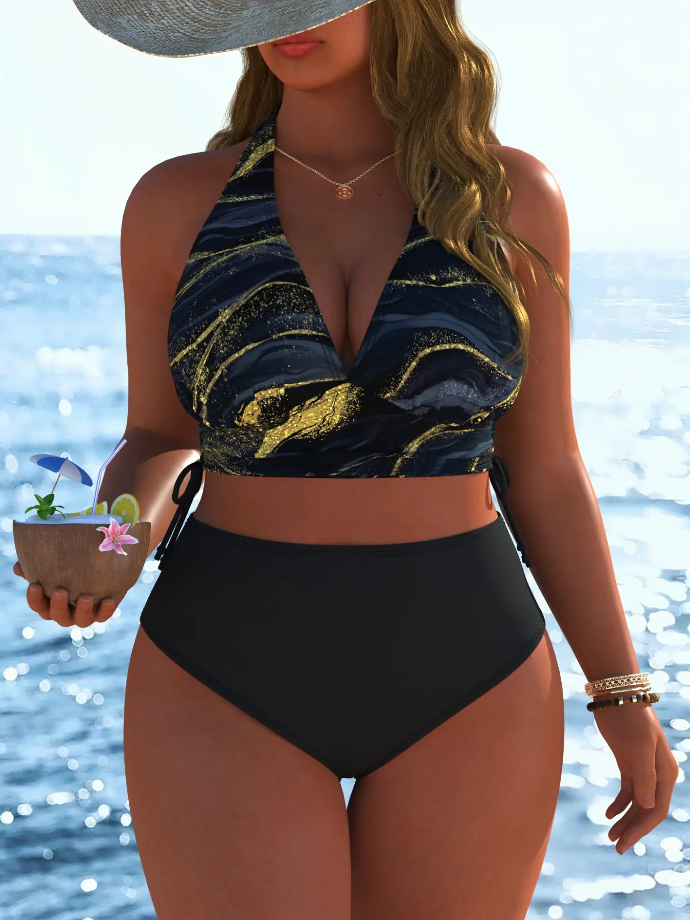New Arrival Women's swimwear, High Waisted Swimsuits, Stretchy Swimsuit Bikini, Swim Top Set, Plus summer beach festival vacation travel Sexy two piece bikinis set Best Selling, Swimsuit for Beach, Swimsuit Beachwear