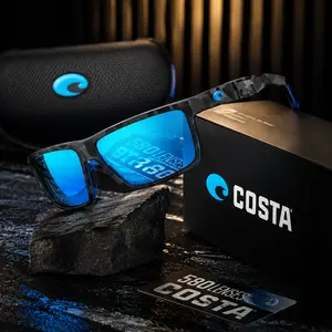 Costa Del Mar Blue Mirror Polarized Sunglasses Matte Black Camo Frame 580 Lens Fishing Boating Beach Driving Outdoor Sports Eyewear