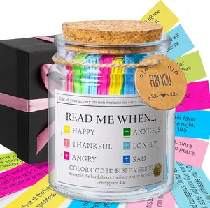Bible Verse Jar, Read Me When Scripture Cards for Emotions and Feelings, Christian Faith Prayer Hope Jar, Religious Easter Gift for Women Men outdoorfun