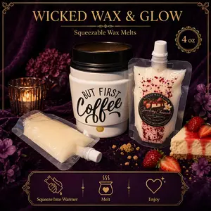 Wicked Wax & Glow 4 oz Squeezable Wax Melts | Handmade Scented Wax for Warmers | Long-Lasting Home Fragrance | Easy Squeeze Wax Melt