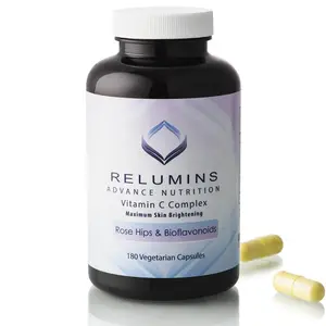 RELUMINS Advanced Vitamin C Supplement with Rose HIPS & Bioflavonoids - 1000mg of Vitamin C for Immune Support & Collagen Production - 180 Vegetarian Capsules