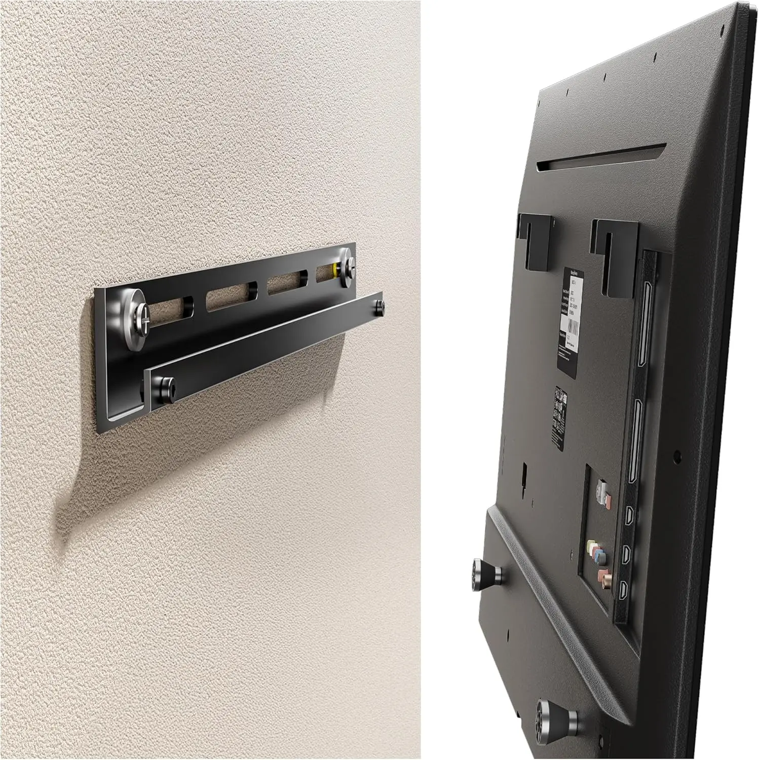 Auoace Corrosion-Resistant Sturdy HDTV Wall Bracket - 1.1" Low Profile Universal Mount, 12-55 In TV Holder, 100 Lbs Capacity, All-Surface Compatible, Built-In Level, Space-Saving, Includes Hardware