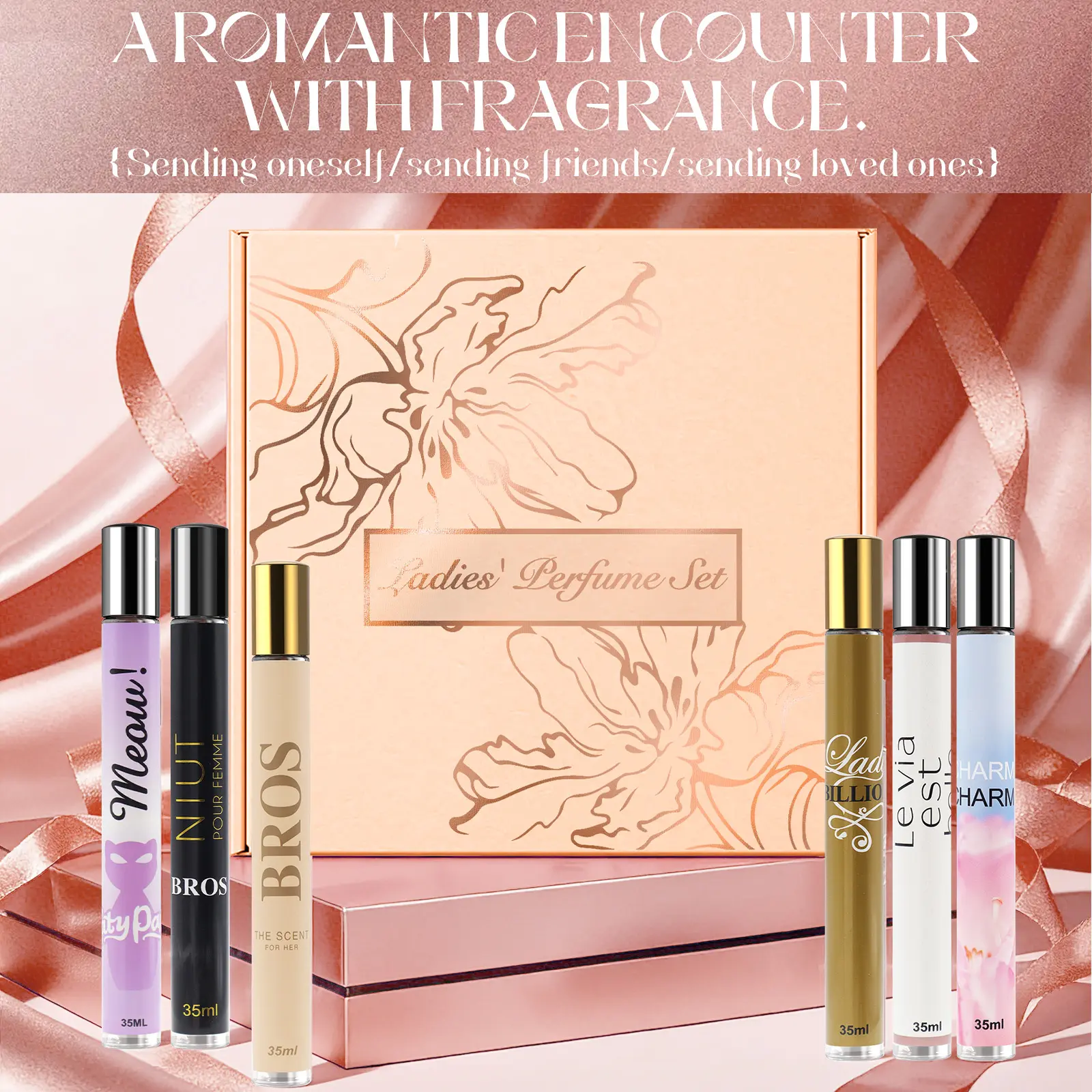 6 Pack Perfume Gift Set for Women - Travel-Size Fragrance Collection with Assorted Fresh Citrus Floral & Woody Vanilla Scents, 35ml Bottles, Alcohol Base, Gift Box