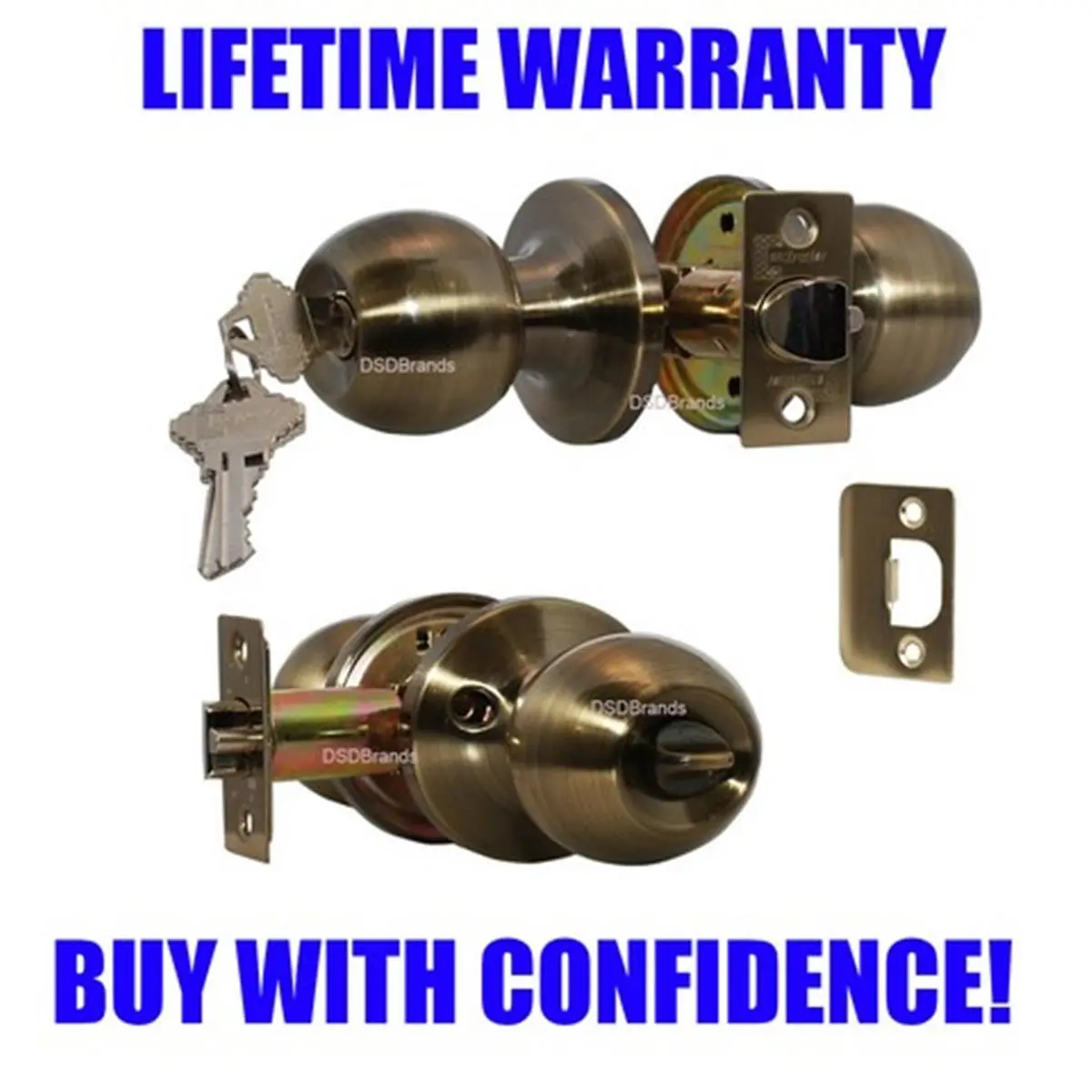 Constructor Chronos Entry Door Lever Lock Set Knob Handle Set- Antique Bronze