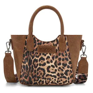 Wrangler Leopard Print Small Tote Crossbody Bag for Women Everyday Use with Adjustable Strap and Stylish Design cross  body