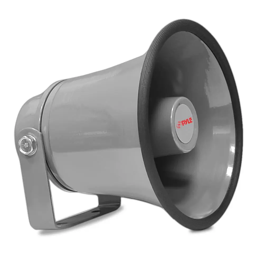 Portable PA Horn Speaker, Clear Sound, Aluminum Housing, Grey Portable PA Horn Speaker, Clear Sound, Aluminum Housing, Grey