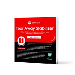 Tear Away Embroidery Machine Stabilizer Backing Sheet Package 2.0oz 9in9in100pcs