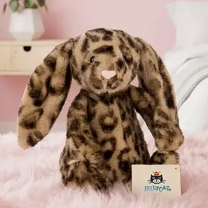 Jellycat Cobblehop Leopard Bunny Plush, Cute Stuffed Animal Doll, Gift for Her, Soft Collectible Bunny with Dust Bag, NWT