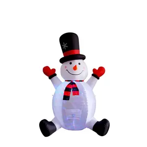 212 MAIN 8 ft. Plastic Inflatable Snowman Christmas Decor, Outdoor Decor with Rotating Light, Festive Home & Party Decoration