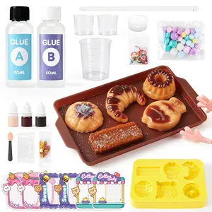 DIY Silicone Stress Relief Kit, Bread Dessert Animal Cat Paw Designs, Creative Handmade Gift Set, Multiple Styles Available, Stress Relief Putty