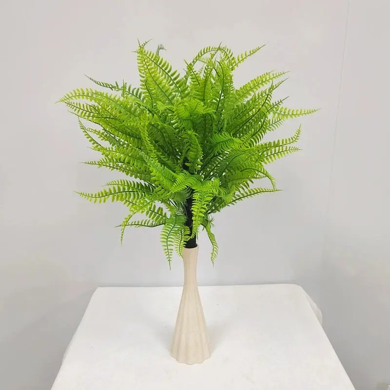 3 pieces of artificial Boston fern-like ground plants, Plastic Fake Greenery, UV-resistant simulated Persian grass shrubs, suitable for indoor/outdoor decoration, for homes, hotels, gardens, outdoor simulated plants, Faux Plants Indoor