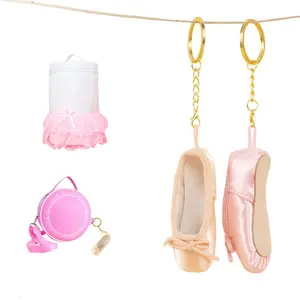 Pointe Shoes Keyrings Handmade Pointe Shoe Charm Bag Penddant for Dance Lover
