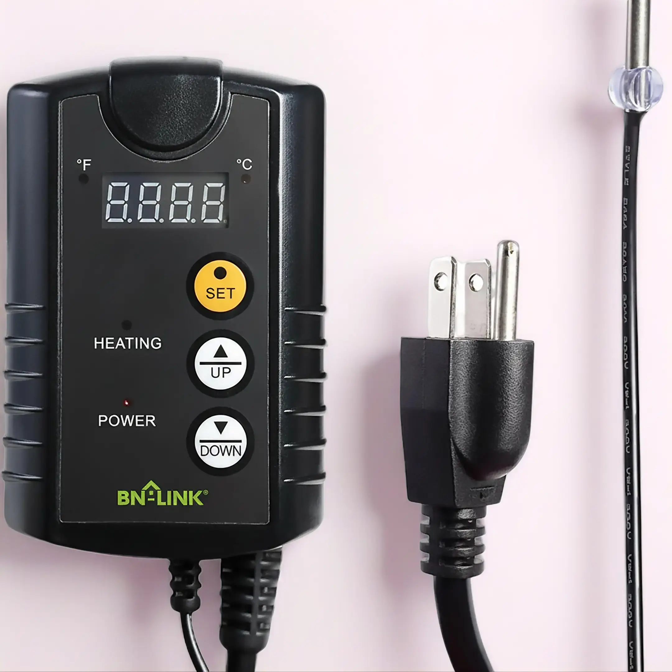 Voktta Digital Heat Mat Thermostat Controller with LED Display - UL-Listed Plug-and-Play Temperature Control Systems, Overload-Safe, 40°F-108°F, 1000W Digital Temperature Control Tool for Snakes, Amphibians, Incubators, Pads
