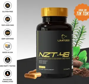 Limitless NZT-48 Ultimate Brain Booster - Organic Cognitive & Immune Support Supplement for Memory Focus Natural Health - Made in USA - 30 Capsules - Edible Fitness Healthcare - Dietary Vitamin