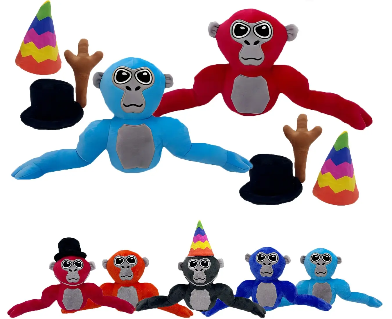 2PCS Gorilla Tag Soft Plush Animal Character Toys - 15.5in Soft Squishy Stuffed Animal Gifts for Kids, Ideal for Thanksgiving, Birthday Celebrations
