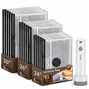 2026 Upgraded X7 Cordless Vacuum Bag Set，Summer Vibes Vacuum Bags for Travel with Rechargeable Pump Space Saver for Clothes and Clothing Travel Zipper Pouches summervibes☀️